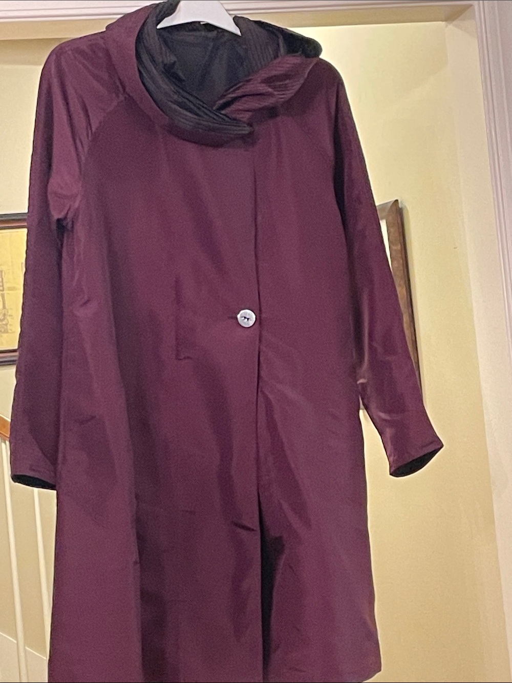 Ubu rain jacket Womens Lightweight Coat with Contrast Collar reversible